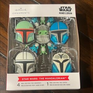 Hallmark Mandalorian Helmet Ornaments Set - Red, Blue, Green, Black